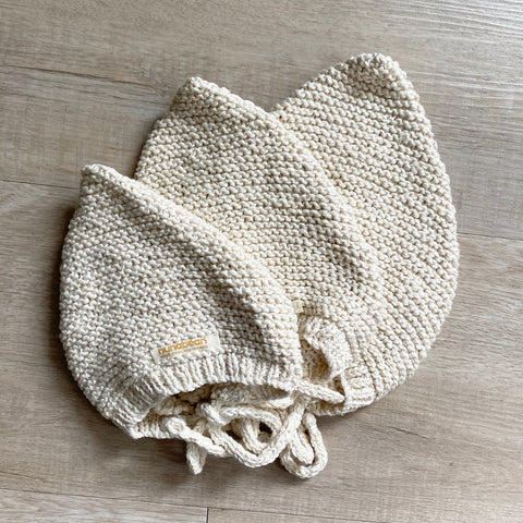 baby bonnet garter stitch 0-12m
